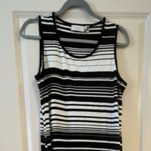 Chico's Black and white striped maxi dress size 1